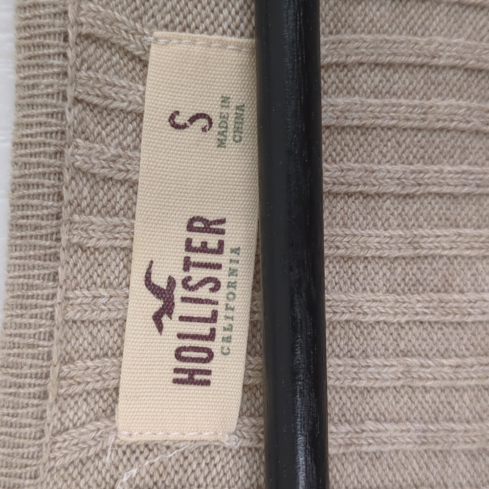 Tan Ribbed Lace-Up Sweater - Picture 2 of 5